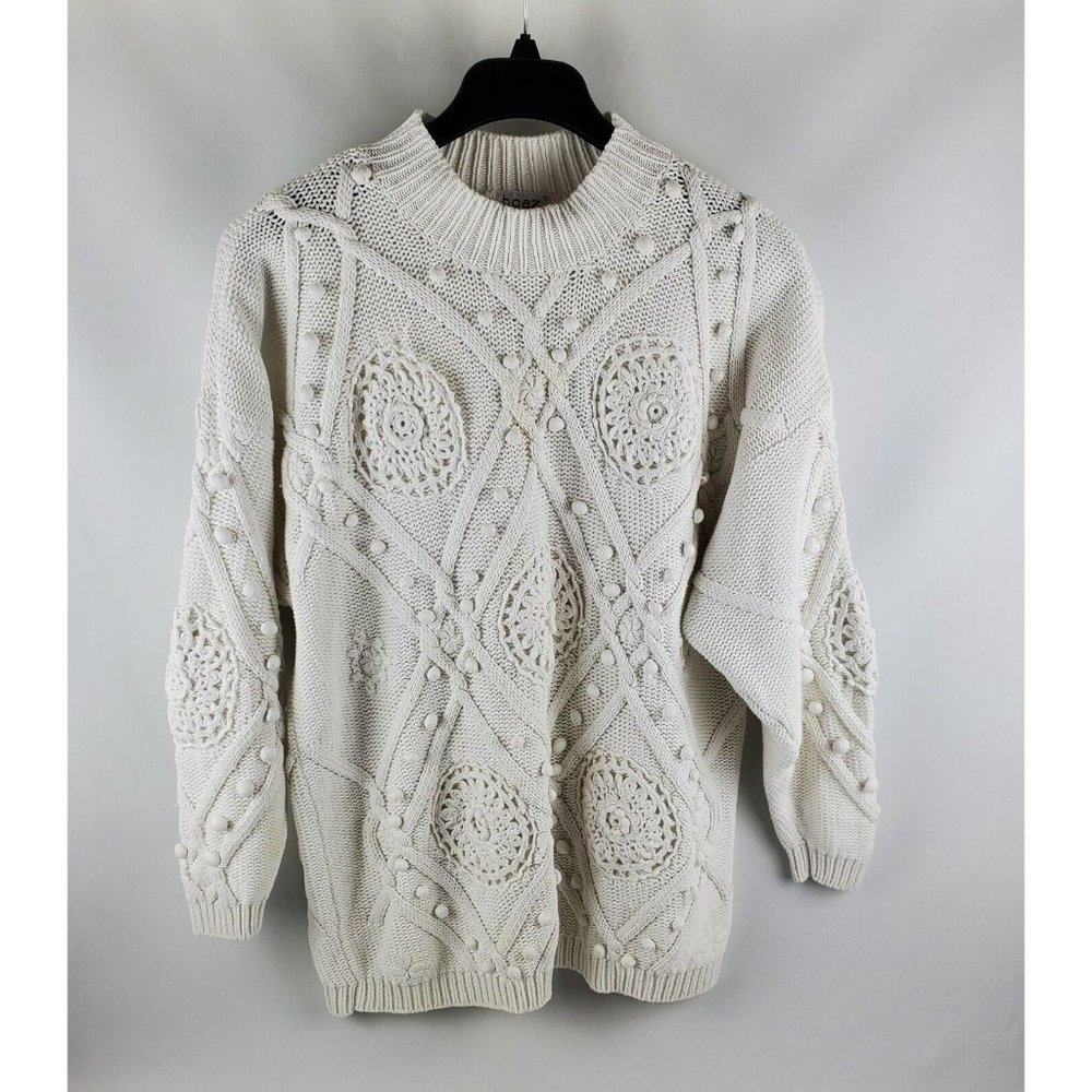 Boaz Womens Chunky White Sweater Winter Warm Long Sleeve Pullover Plus Sz 22/24